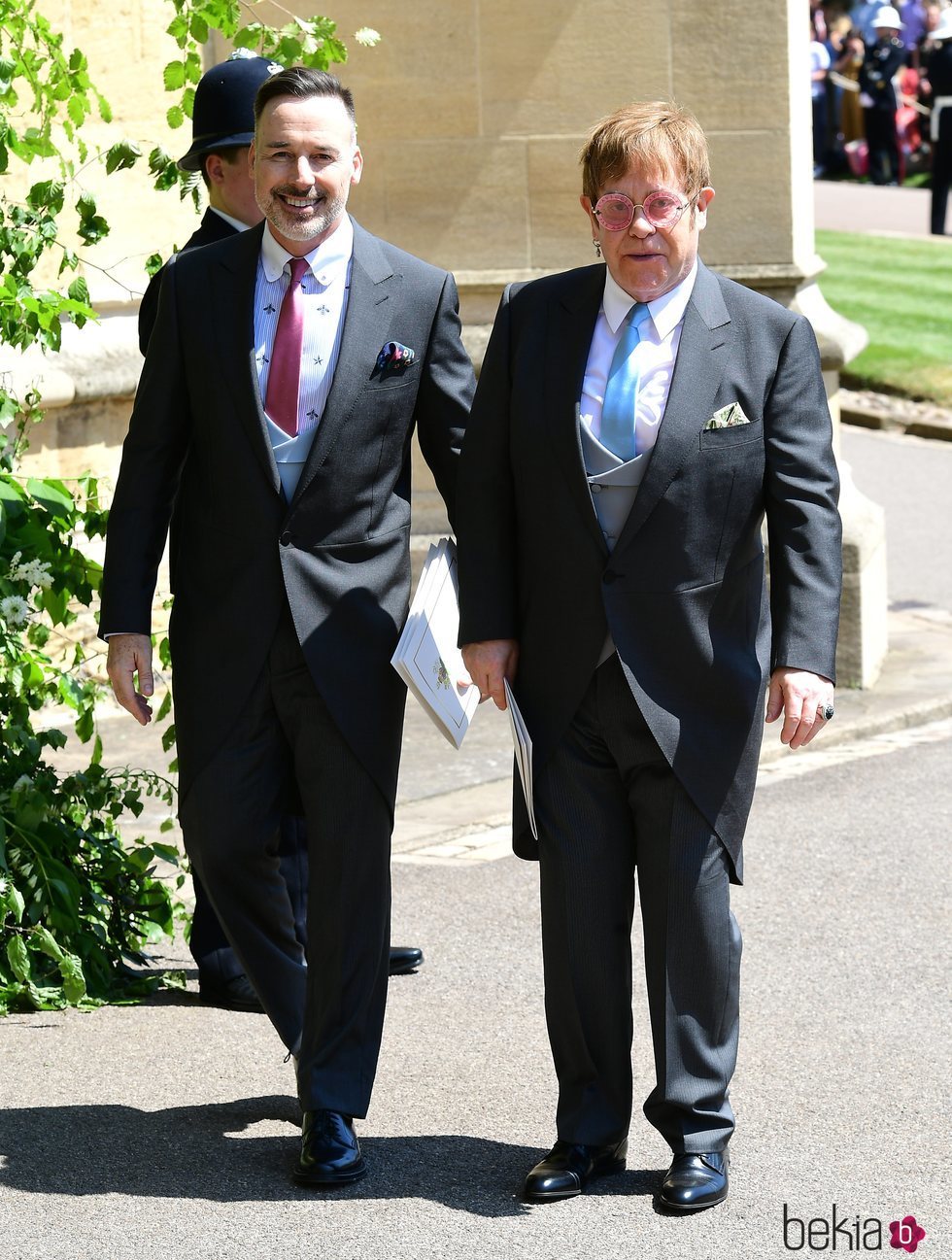 Elton John y David Furnish en la boda del Príncipe Harry y Meghan Markle