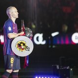 Andrés Iniesta durante su despedida del F.C. Barcelona en el Nou Camp