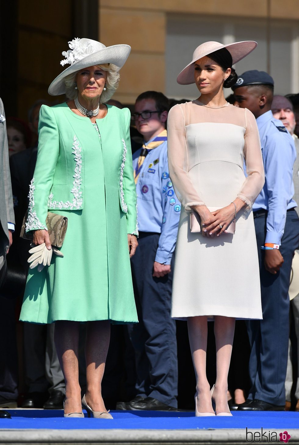 Camilla Parker y Meghan Markle en el 70 cumpleaños del Príncipe Carlos