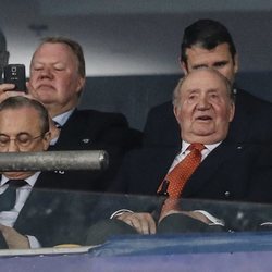 El Rey Juan Carlos con Florentino Pérez en la final de la Champions 2018