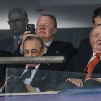 El Rey Juan Carlos con Florentino Pérez en la final de la Champions 2018