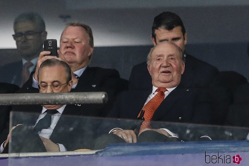 El Rey Juan Carlos con Florentino Pérez en la final de la Champions 2018