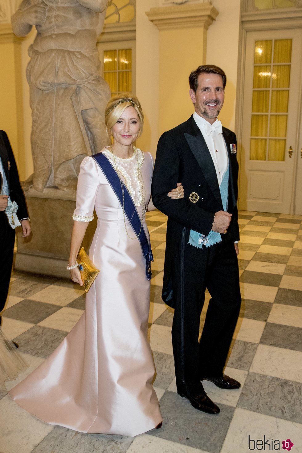 El Príncipe Pablo de Grecia y Marie Chantal de Grecia en la cena de gala del 50 cumpleaños de Federico de Dinamarca