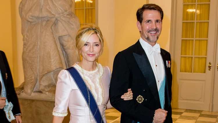 El Príncipe Pablo de Grecia y Marie Chantal de Grecia en la cena de gala del 50 cumpleaños de Federico de Dinamarca