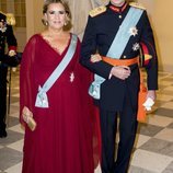 Los Grandes Duques Enrique y Teresa de Luxemburgo en la cena de gala del 50 cumpleaños de Federico de Dinamarca