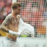 Loris Karius, sin camiseta tras un partido