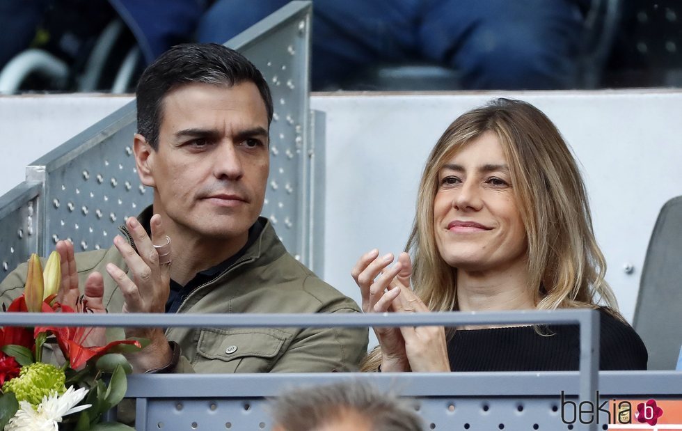 Pedro Sánchez y Begoña Gómez en el Open de Madrid 2018