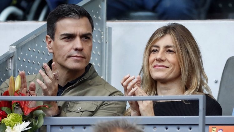 Pedro Sánchez y Begoña Gómez en el Open de Madrid 2018