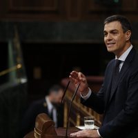 Pedro Sánchez durante su intervención en la moción de censura contra Mariano Rajoy