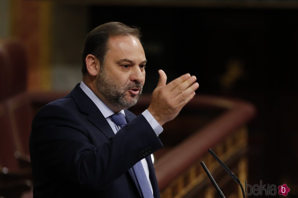 Jose Luis Ábalos durante una sesión de la moción de censura