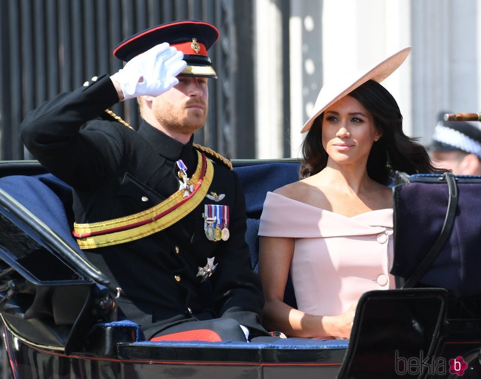 El Príncipe Harry y Meghan Markle en el Trooping The Colour 2018