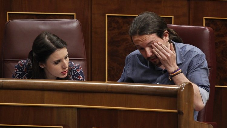 Irene Montero y Pablo Iglesias en una sesión del Congreso de los Diputados