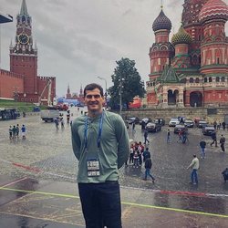 Iker Casillas en la Plaza Roja de Moscú