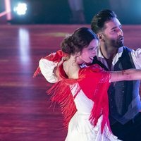 Yana Olina y David Bustamante bailando un pasodoble