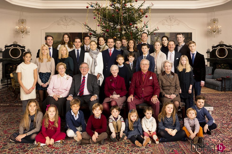 La Familia Real Danesa y la Familia Real Griega celebrando la Navidad