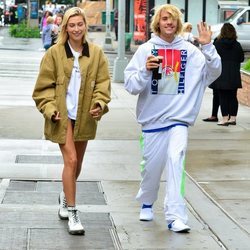 Justin Bieber y Hailey Baldwin pillados en el centro de Nueva York