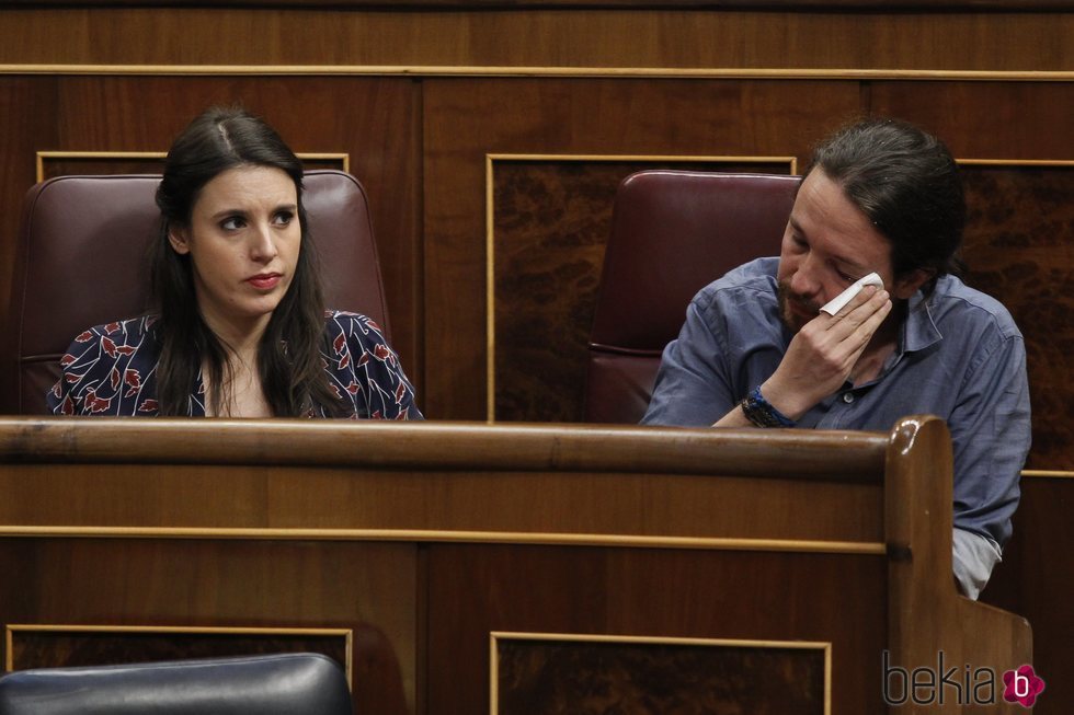 Irene Montero y Pablo Iglesias juntos en el Congreso de los Diputados