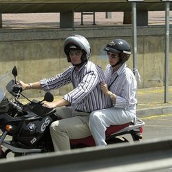 La Infanta Cristina e Iñaki Urdangarin en moto