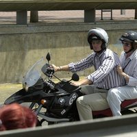 La Infanta Cristina e Iñaki Urdangarin en moto