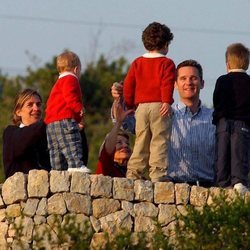 La Infanta Cristina e Iñaki Urdangarin con sus hijos Juan y Pablo Urdangarin y su sobrino Froilán