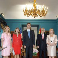 Cristina Garmendia, los Príncipes de Asturias, Sebastián Piñera y Cecilia Morel