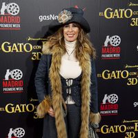 Miriam Díaz-Aroca en el estreno de 'El gato con botas' en Madrid