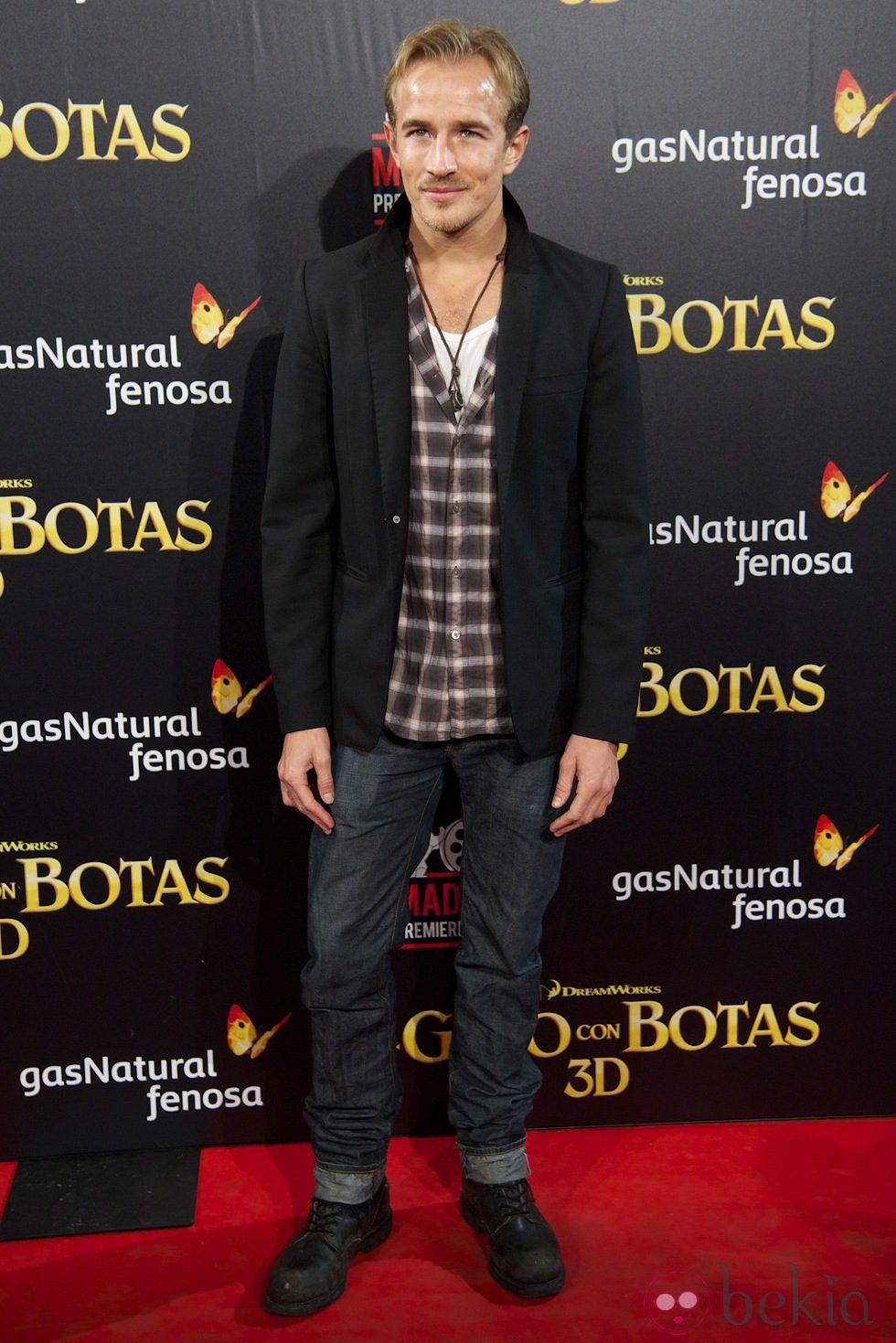 Jesse Johnson en el estreno de 'El gato con botas' en Madrid