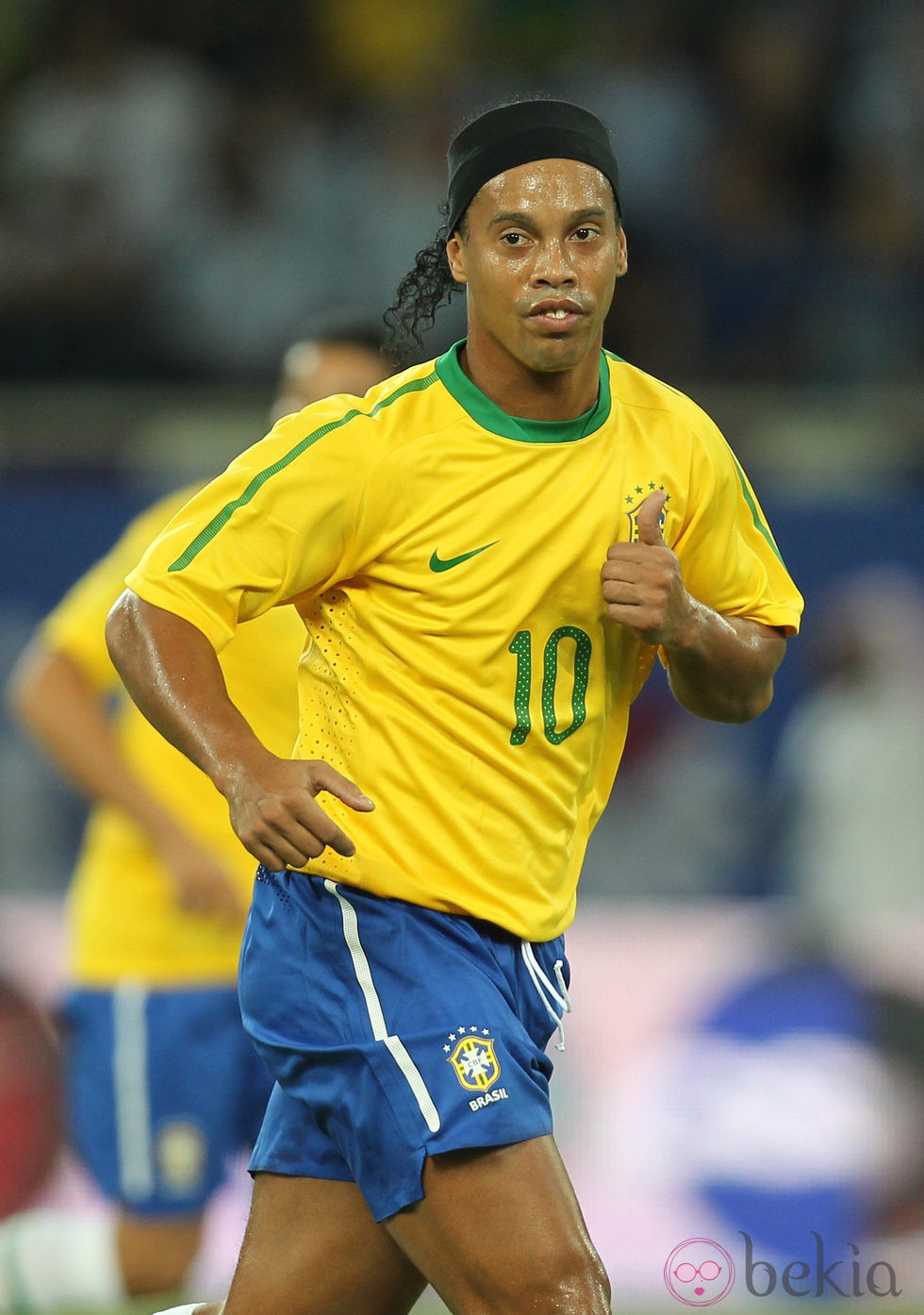 Ronaldinho en un partido de Brasil 