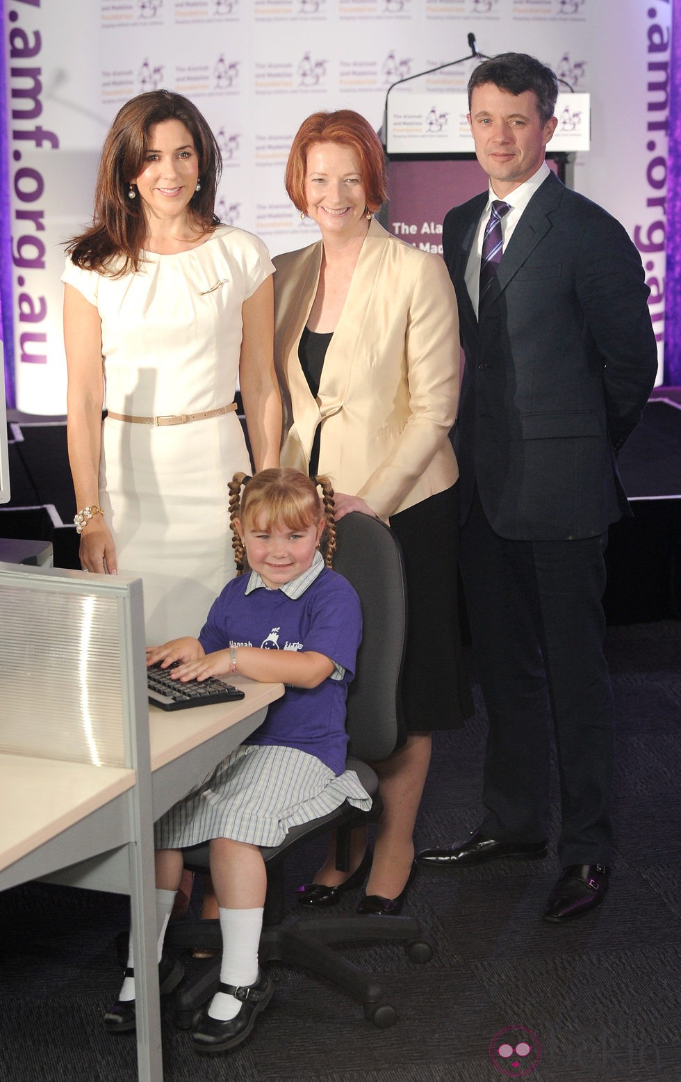 Federico y Mary de Dinamarca con la Primera Ministra de Australia