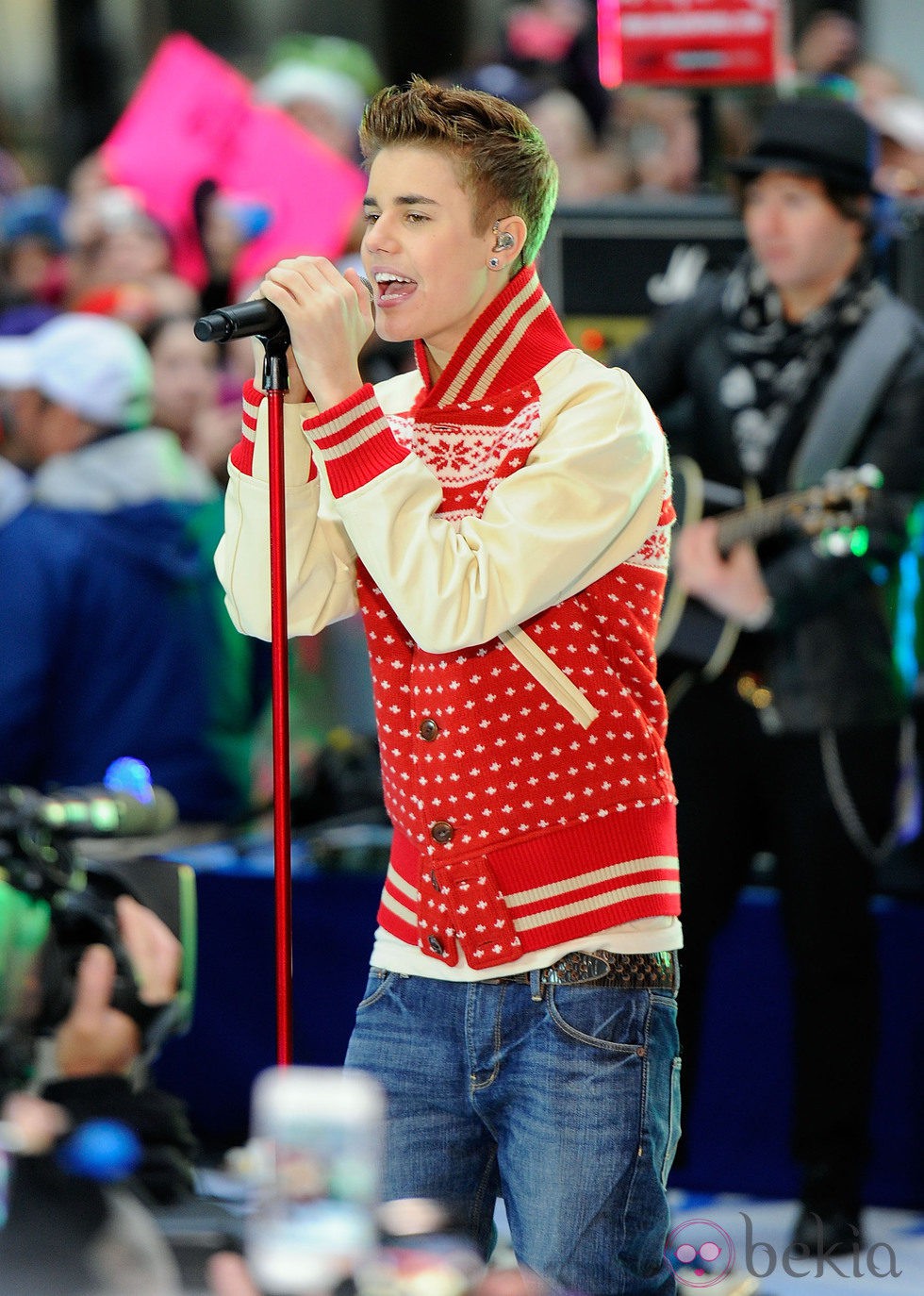 Justin Bieber, en una actuación en el centro de Nueva York