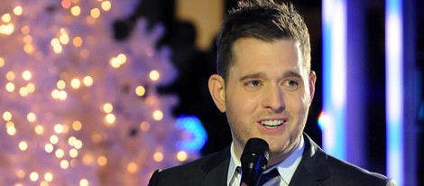 Michael Bublé durante el encendido de luces en el Rockefeller Center de Nueva York