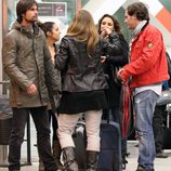 Chenoa, Curi Gallardo y Juan Peña en la estación del AVE