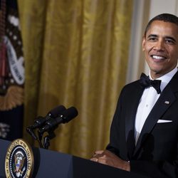 Barack Obama durante su discurso en la Gala Kennedy 2011