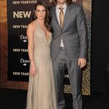 Ashton Kutcher y Lea Michele en el estreno de 'New Year's Eve' en Los Angeles