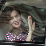 La Reina Letizia saludando en su visita a Nueva Orleans