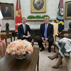 Los Reyes Felipe y Letizia con Donald Trump y Melania Trump en la Casa Blanca