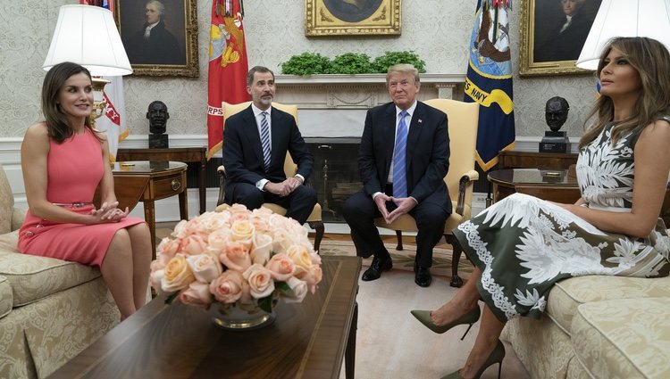 Los Reyes Felipe y Letizia con Donald Trump y Melania Trump en la Casa Blanca