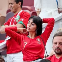 Georgina Rodríguez durante uno de los partidos del Mundial de Rusia 2018 apoyando a Cristiano Ronaldo