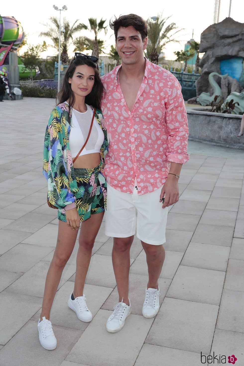 Diego Matamoros con su novia en la Summer Party 2018 del Parque Warner de Madrid