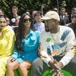 Kim Kardashian, Kanye West y Kylie Jenner en el desfile de Virgil Abloh en París