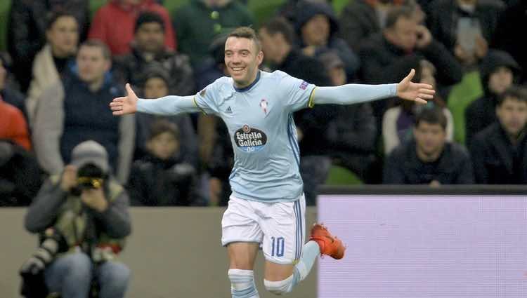 Iago Aspas celebrando un gol con el Celta de Vigo