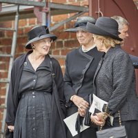 Margarita de Dinamarca con sus hermanas Benedicta de Dinamarca y Ana María de Grecia en el funeral de Elisabeth de Dinamarca