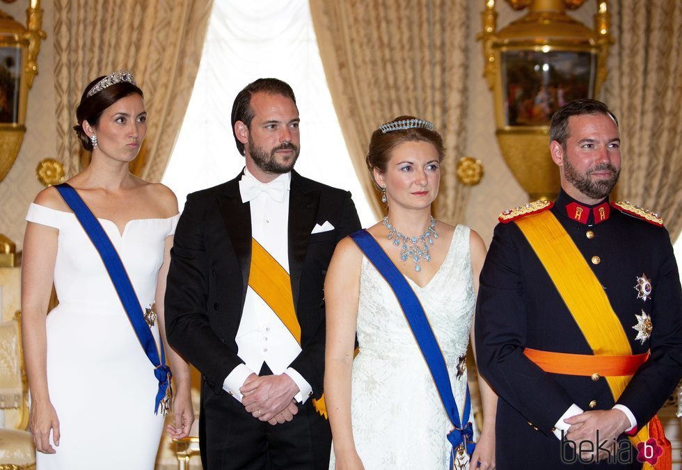 Félix y Claire de Luxemburgo y Guillermo y Estefanía de Luxemburgo en el Día Nacional de Luxemburgo 2018