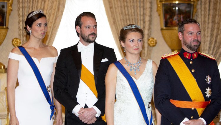 Félix y Claire de Luxemburgo y Guillermo y Estefanía de Luxemburgo en el Día Nacional de Luxemburgo 2018