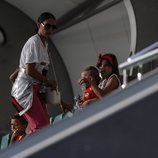 Algunos familiares durante un entrenamiento de la Selección Española