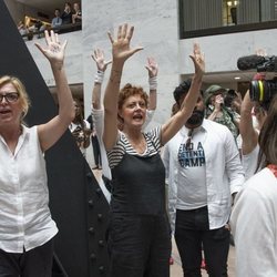 Susan Sarandon en la manifestación contra la política tolerancia cero con la inmigración de Donald Trump