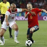 Andrés Iniesta durante un partido con la Selección en el Mundial de Rusia 2018