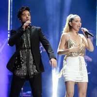 Roi Méndez, Mireya y Cepeda en el concierto 'OT Bernabéu'