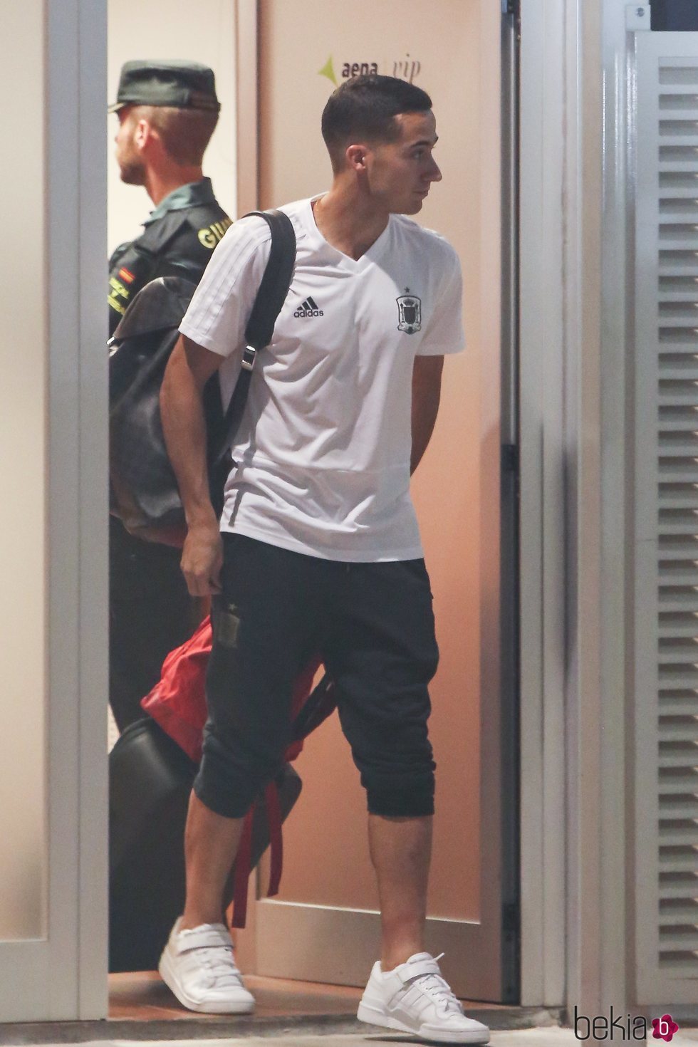 Lucas Vásquez en el Aeropuerto Adolfo Suárez