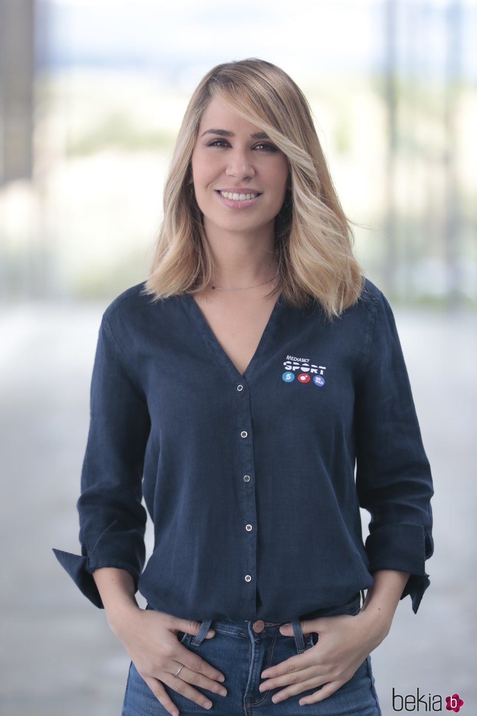 María Gómez en la presentación del equipo de Mediaset para el Mundial de Rusia